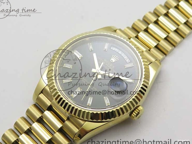 BP Black on Dial A2836 YG YG New 904 Crystal Bracelet President Dial Version 40mm Markers T 228239 Day-Date 1227